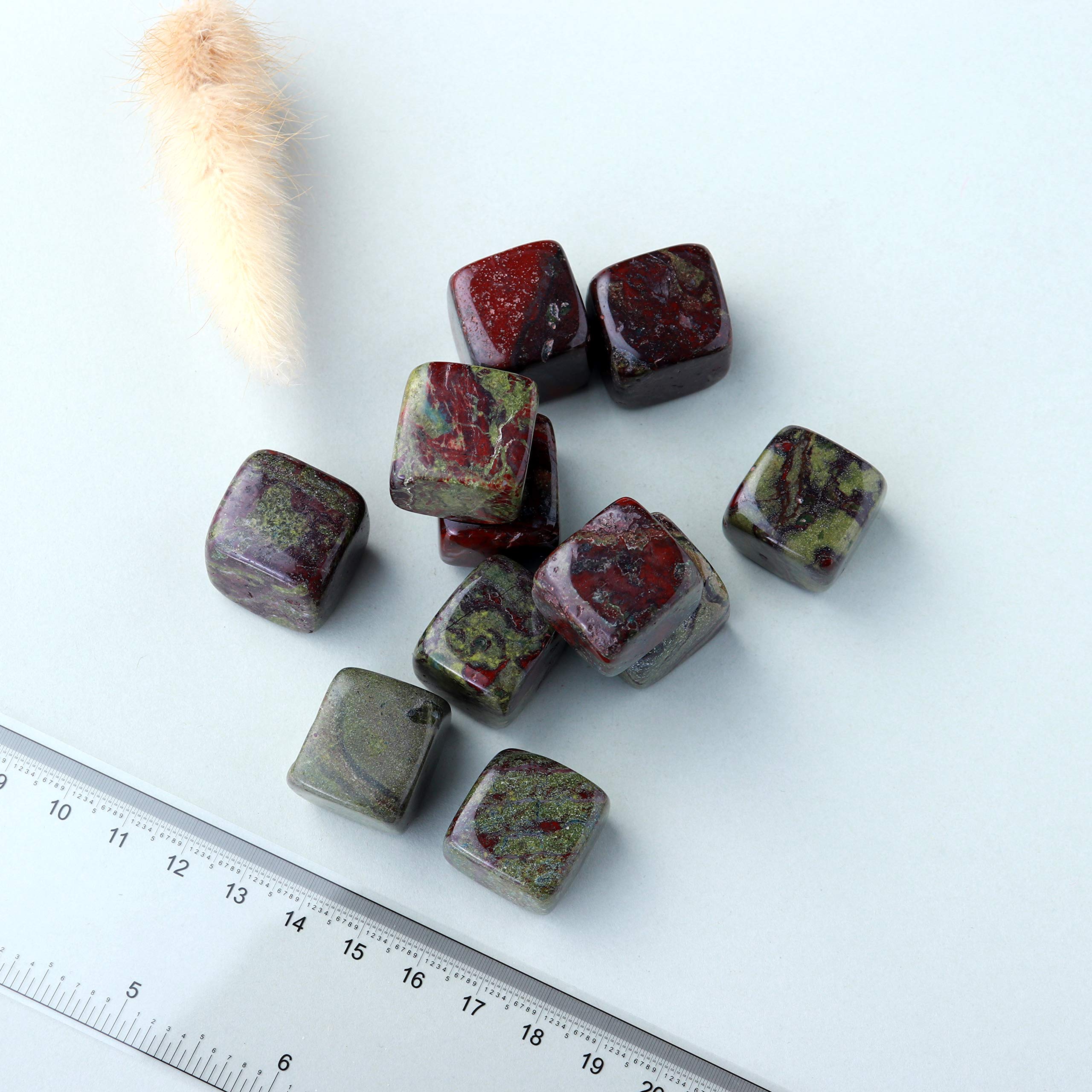 Dragon Blood Stone Cube - 1.5 cm