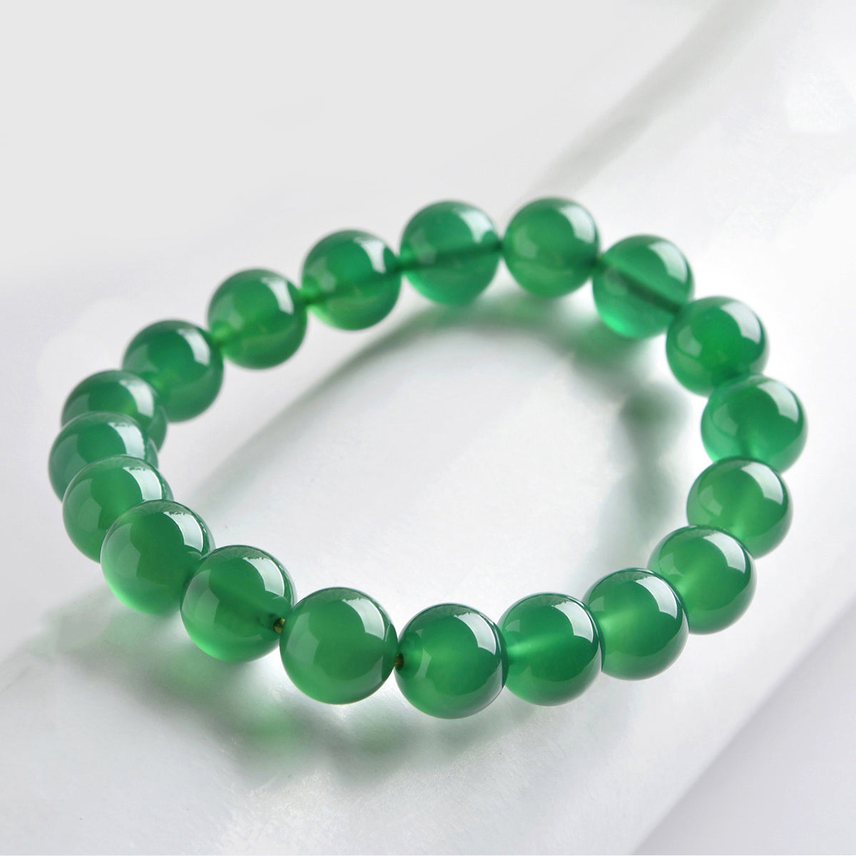 Green Chalcedony Bead Bracelet