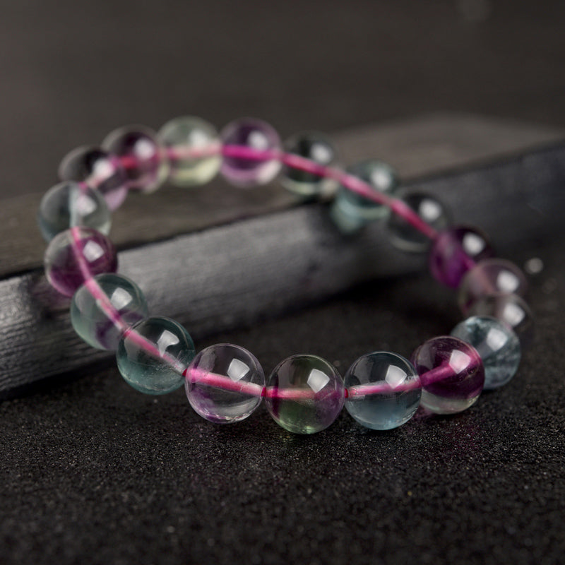 Multi-Color Fluorite Bead Bracelet