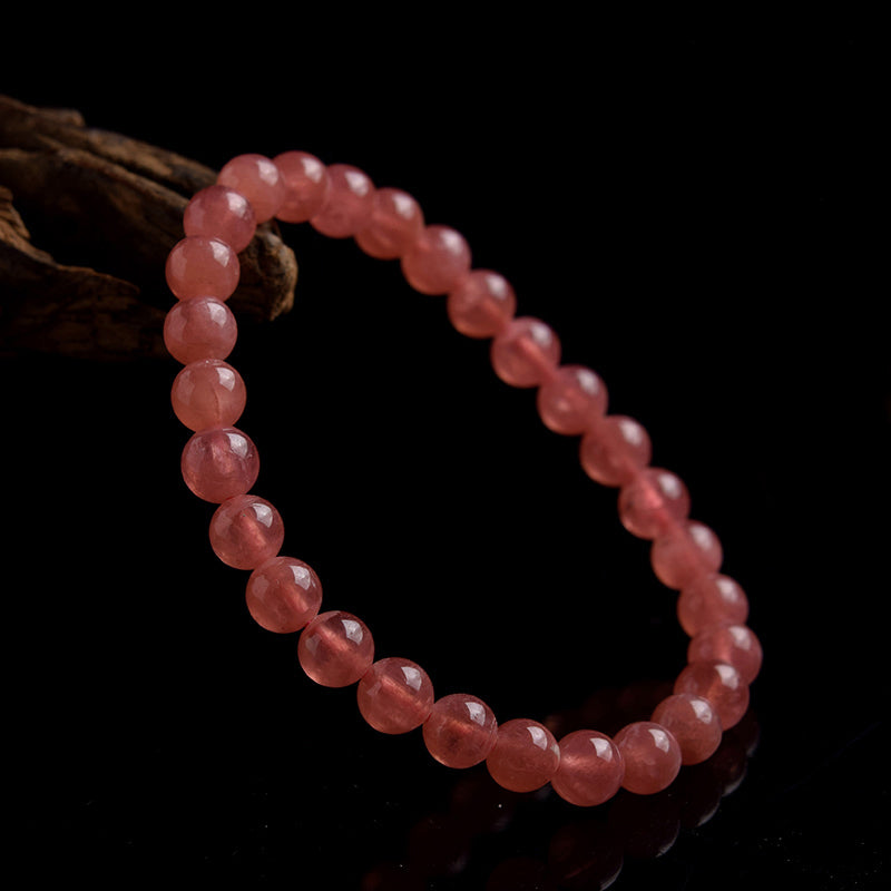 Rosy Pink Rhodocrosite Bead Bracelet