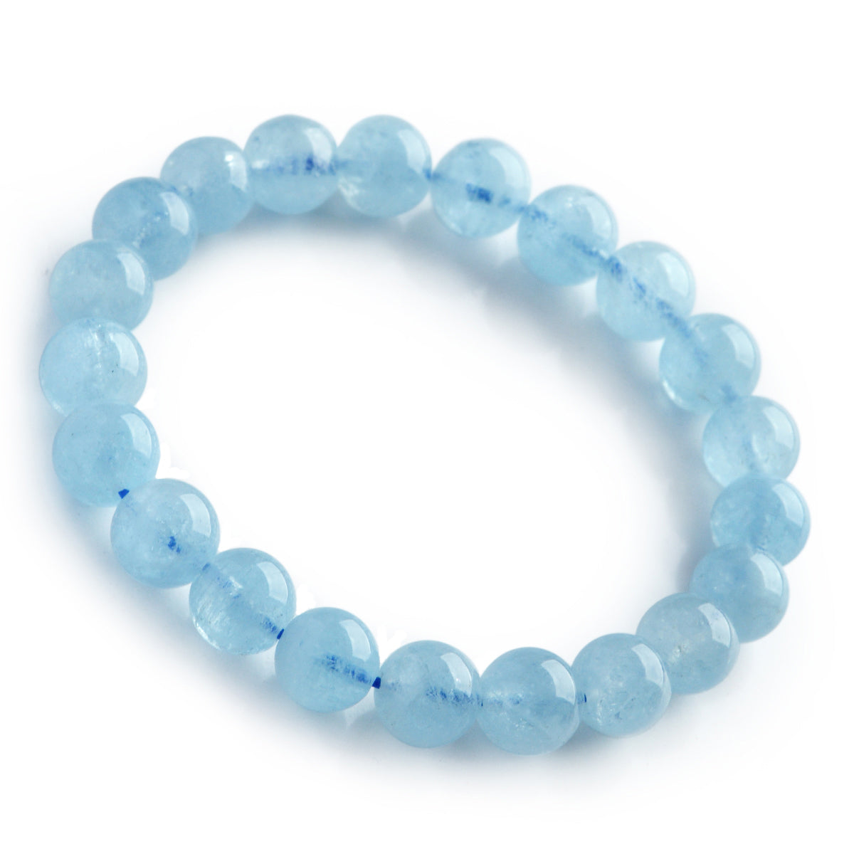 Softly Blue Aquamarine Bead Bracelet - Grade A