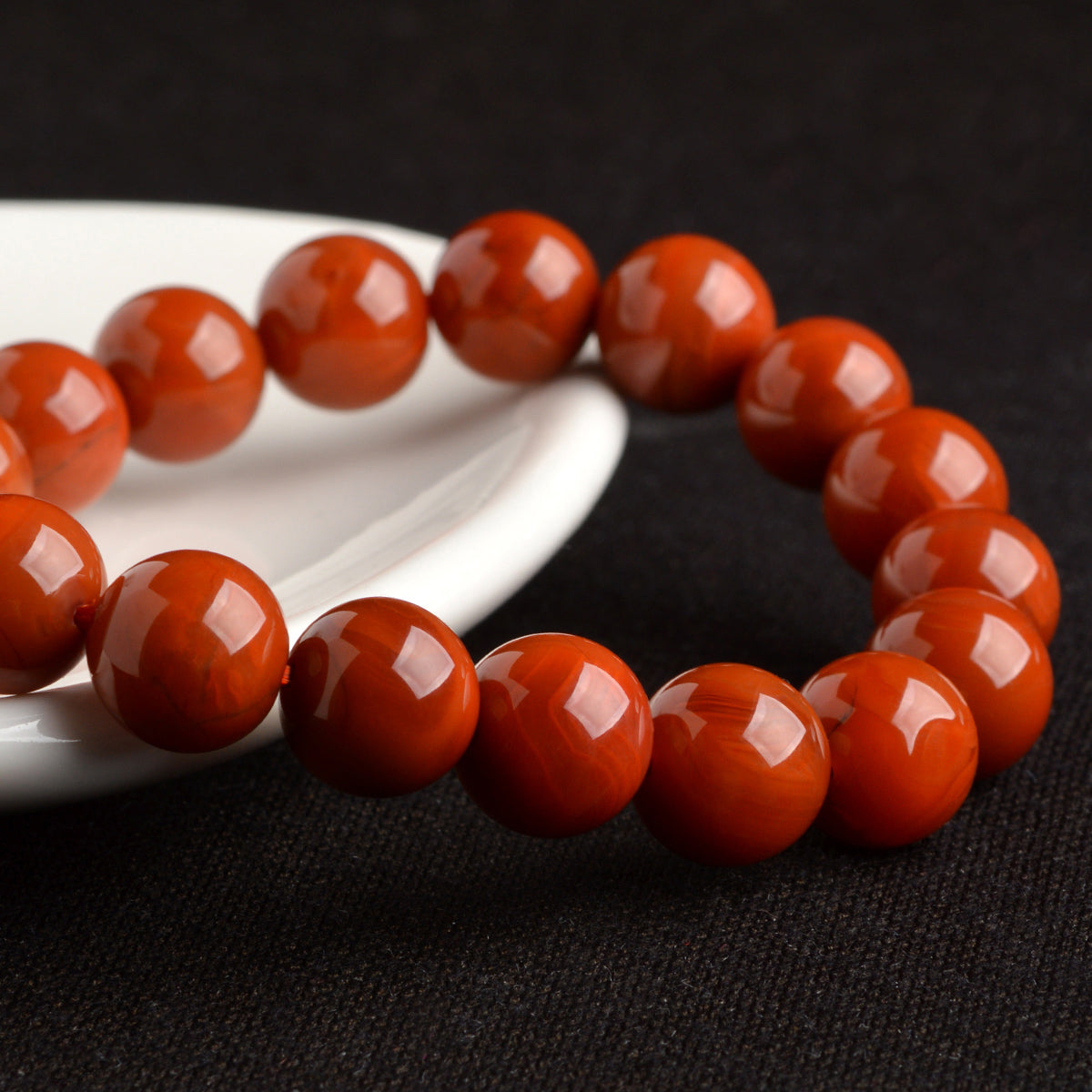Southern Red Agate Bead Bracelet