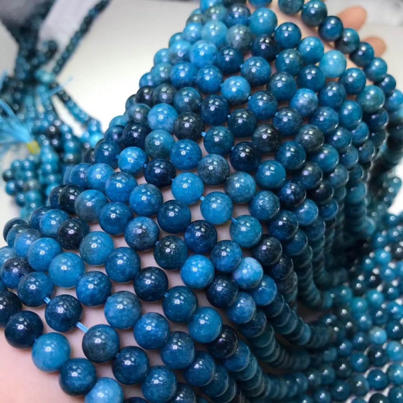 Blue Apatite Round Beads 6mm