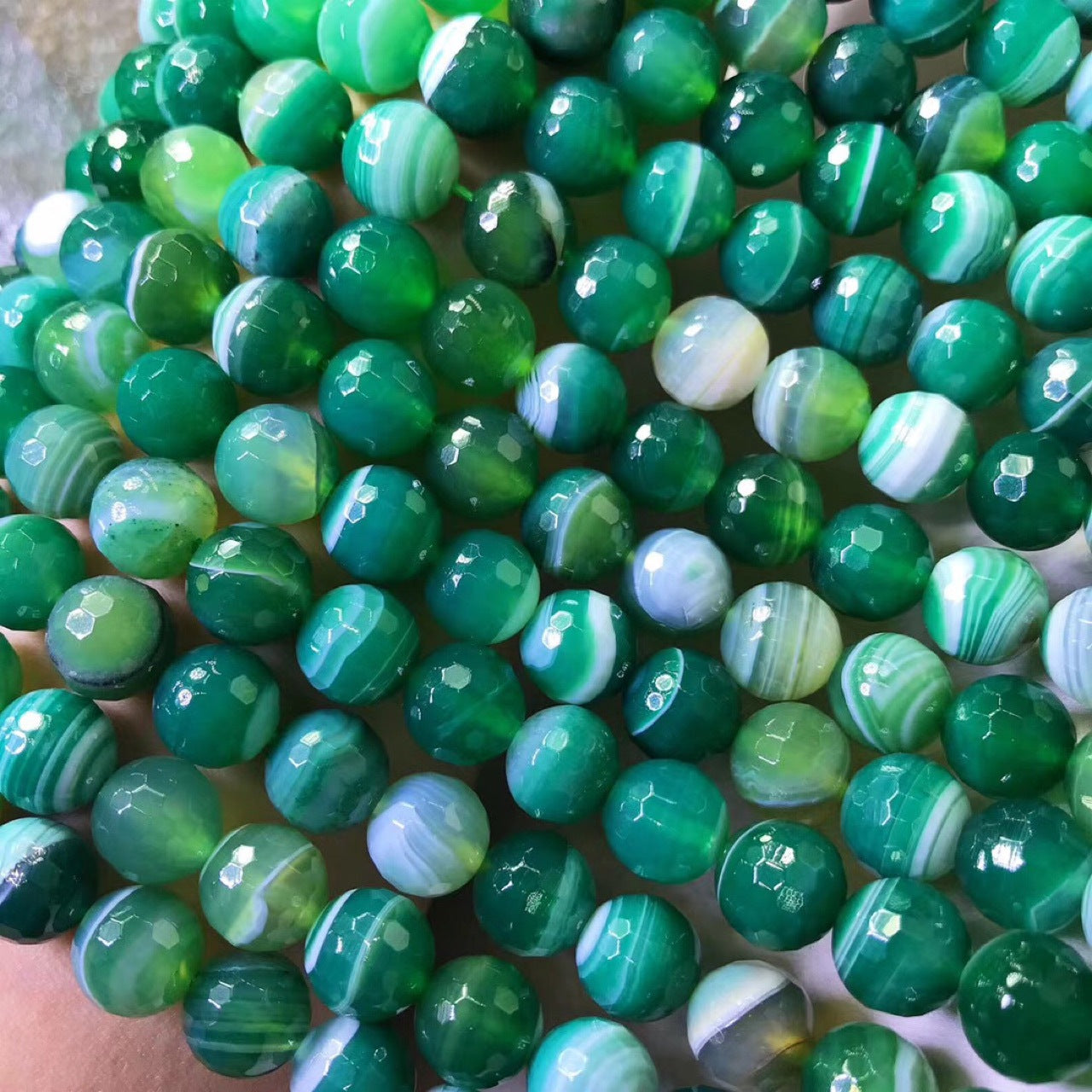 Botswana Agate Faceted Round Beads 128 Facets 10mm