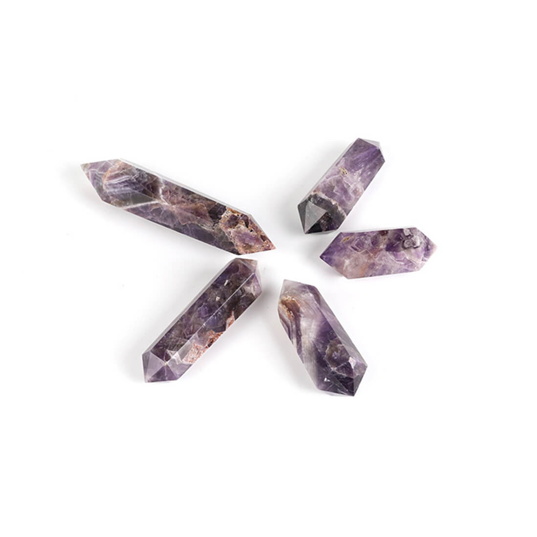 Chevron Amethyst Double Point Crystal Towers - 5 to 9 cm