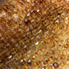 Citrine Micro Faceted Cube Beads 7mm