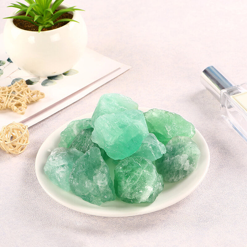 Raw Green Fluorite Crystals