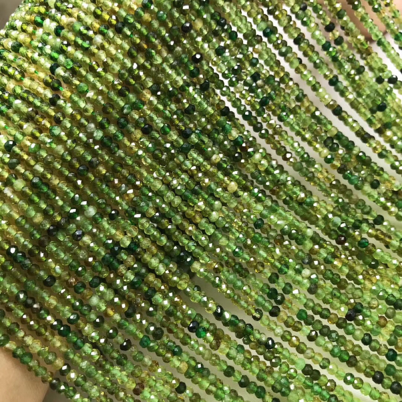 Green Tourmaline Faceted Rondelle Beads 2*3mm