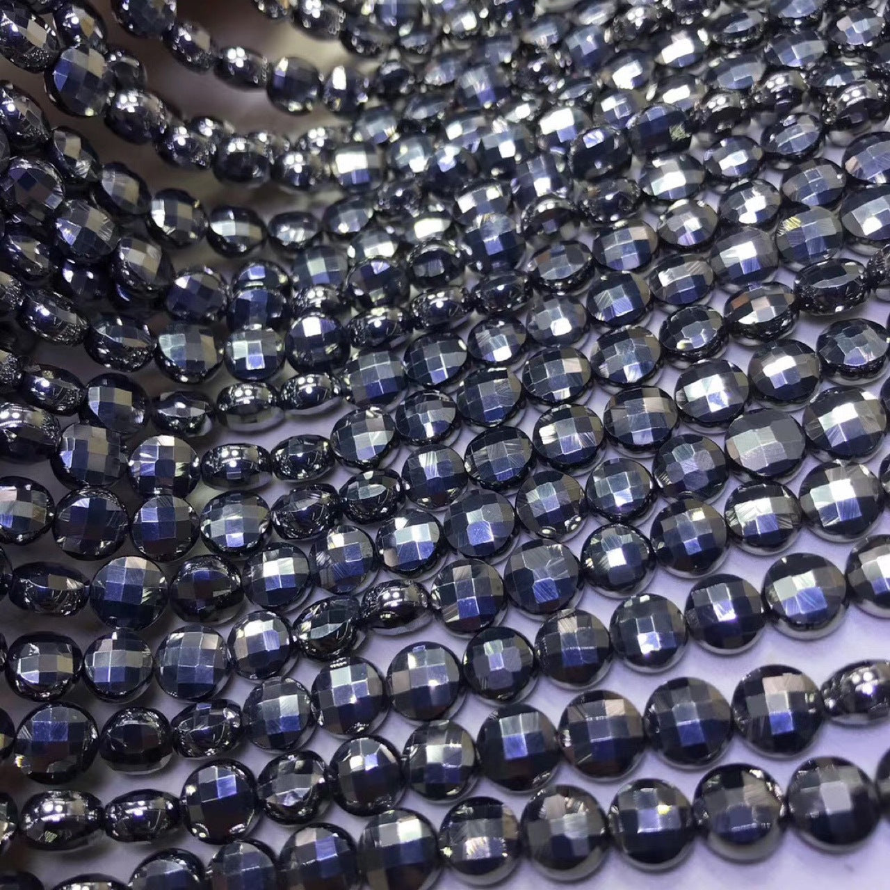Hemalite Faceted Coin Beads 3*4mm