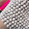 Howlite Faceted Round Beads 16 Facets 6mm