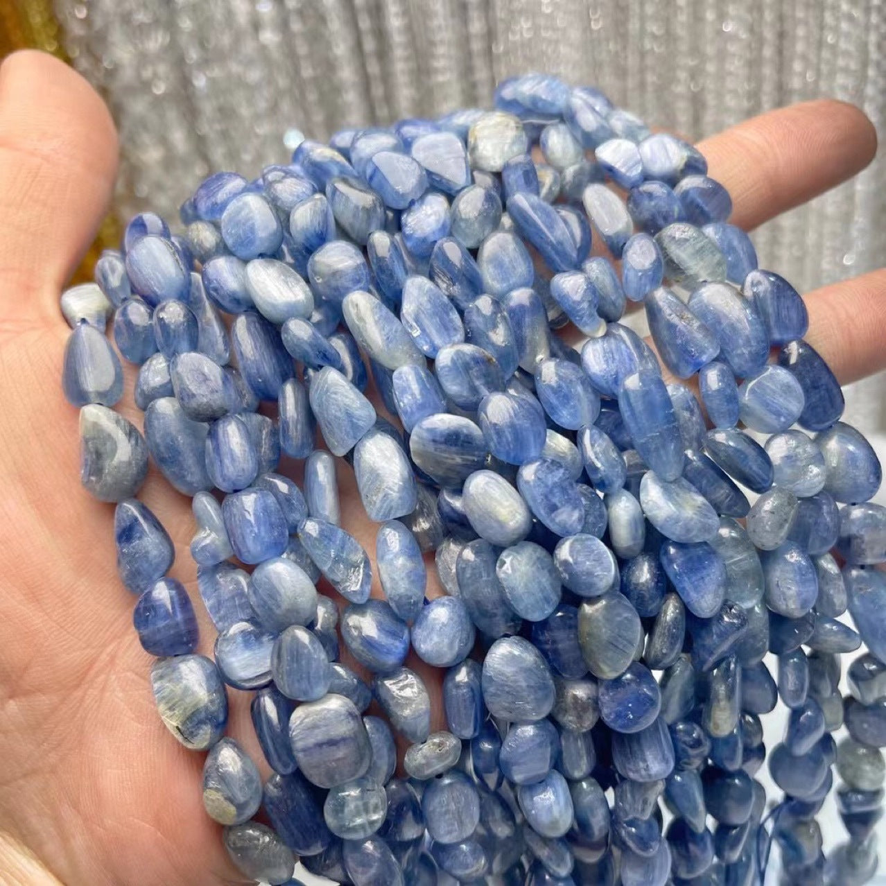 Kyanite Tumbled Nugget Beads 9-12mm