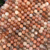 Peach Moonstone Round Beads 8-8.5mm