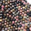 Rhodonite Faceted Round Beads 16 Facets 8mm