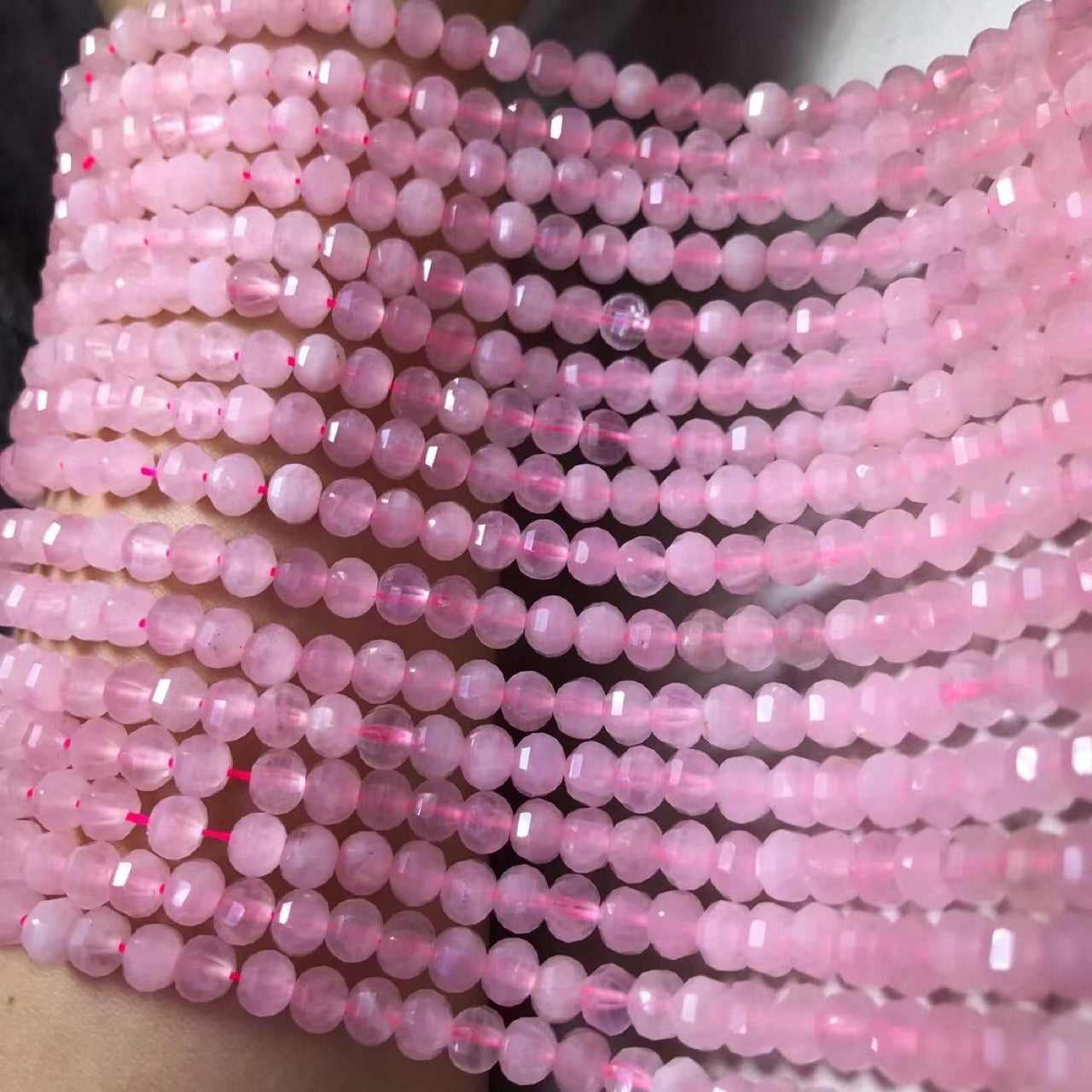 Rose Quartz Faceted Rondelle Beads 5*6mm