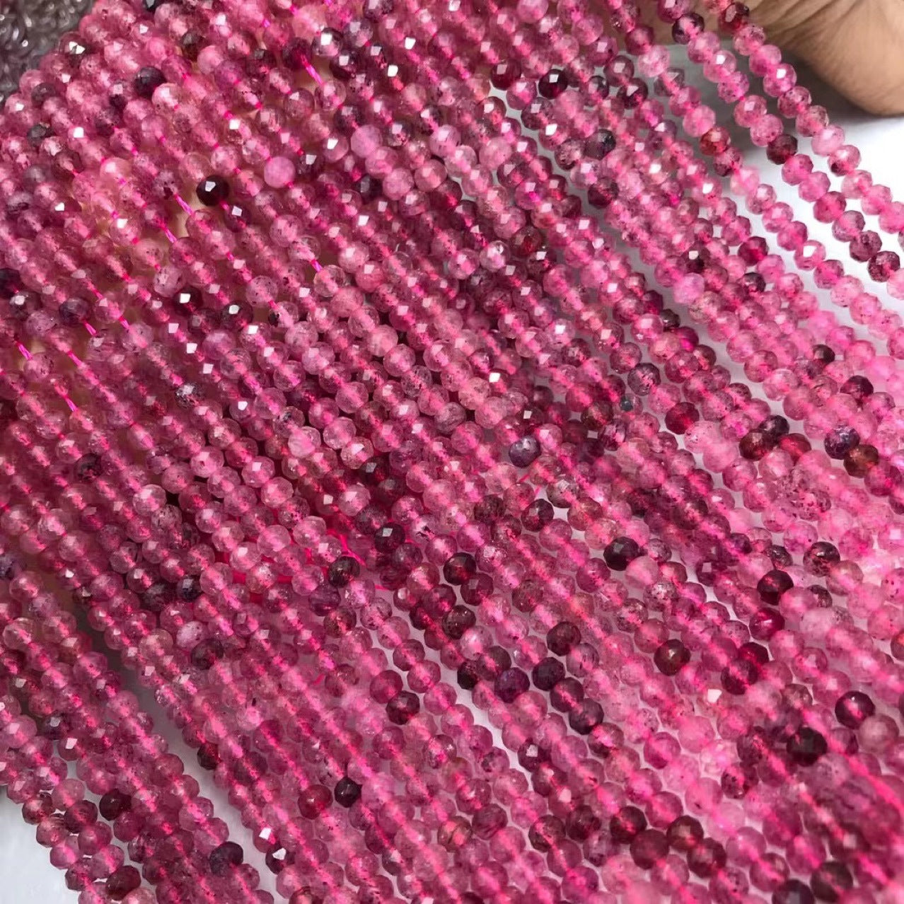 Strawberry Quartz Faceted Rondelle Beads 3*4mm