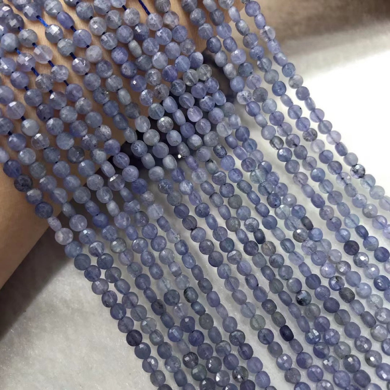 Tanzanite Faceted Coin Beads 2*4mm