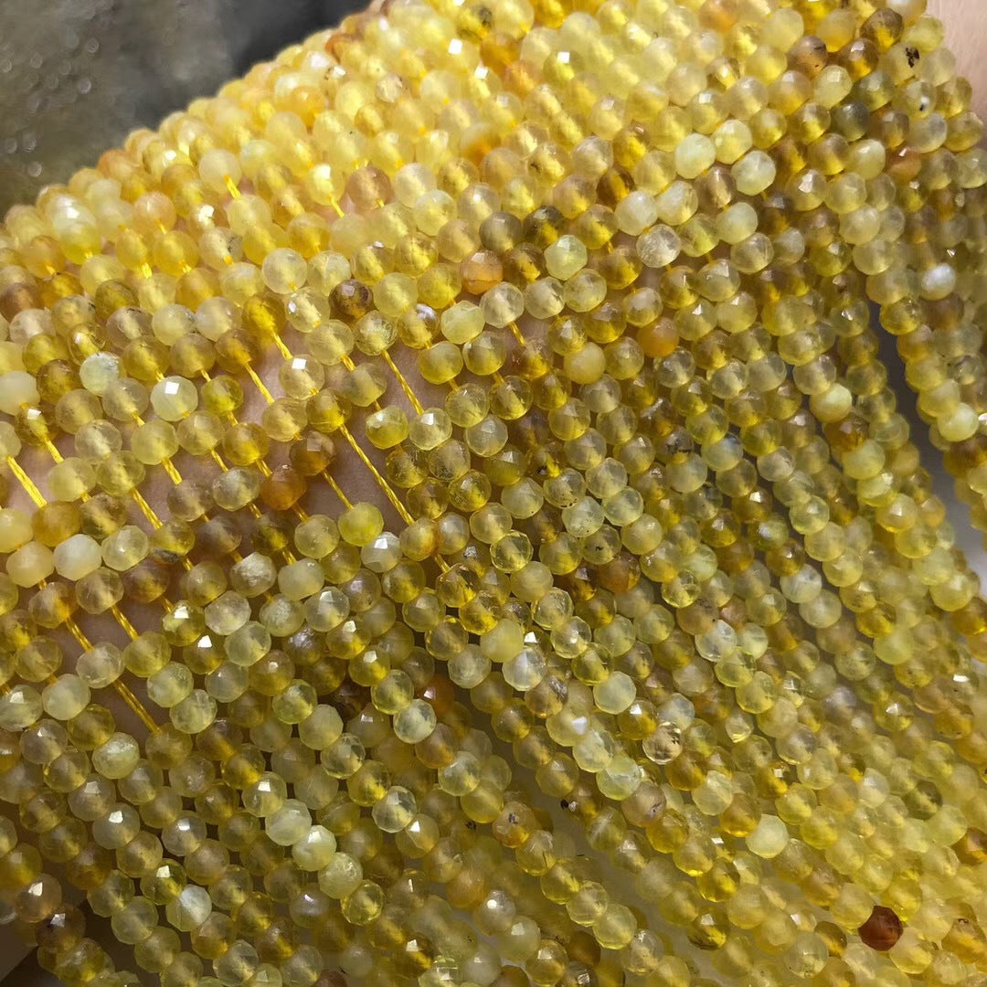 Yellow Opal Faceted Rondelle Beads 3*4mm