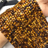 Yellow Tigers Eye Micro Faceted Cube Beads 5mm